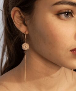 Alternative view of Boucles D'Oreilles Pendante Or-Ganic