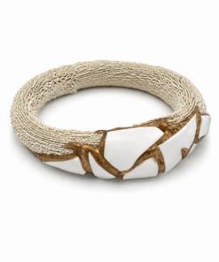 Sand & White Ceramic Bracelet